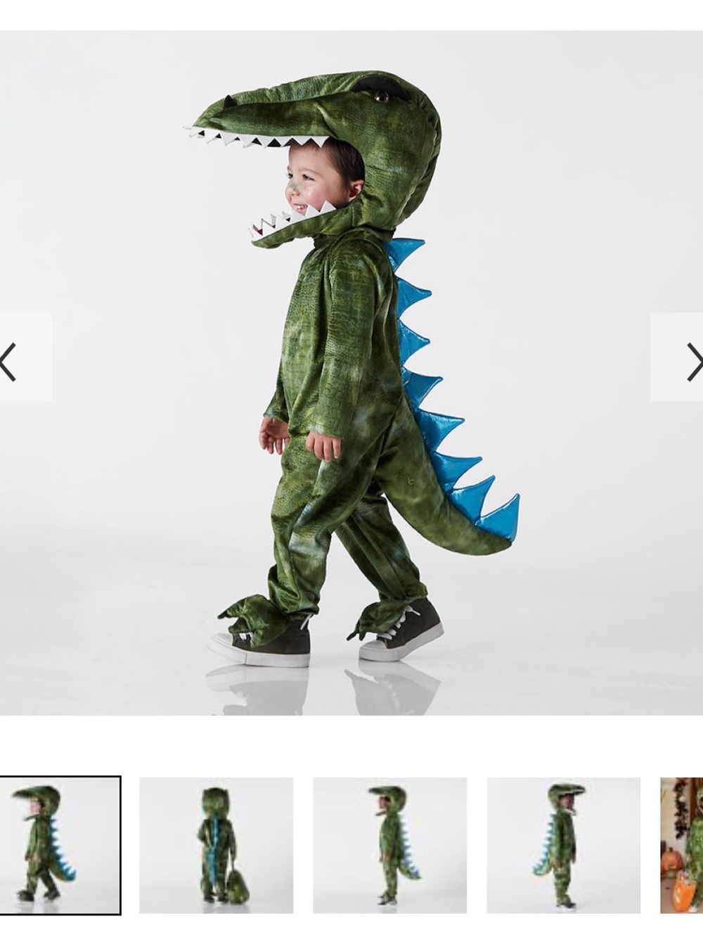 Pottery Barn Kids Toddler 3T Light Up T. Rex Dinosaur Costume